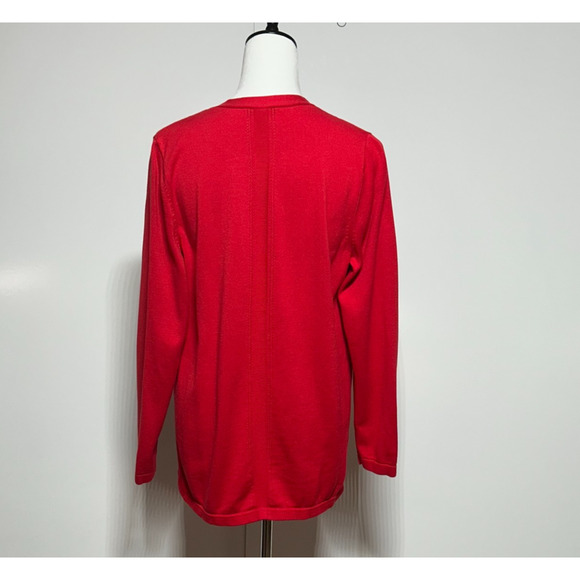 Talbots Cardigan Womens Large Red Button Front Rayon Blend Sweater Career Preppy - Picture 3 of 10